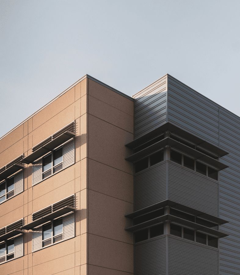 Modern commercial real estate buildings